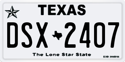 TX license plate DSX2407