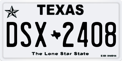 TX license plate DSX2408