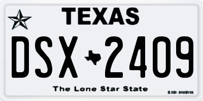 TX license plate DSX2409