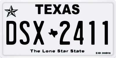 TX license plate DSX2411