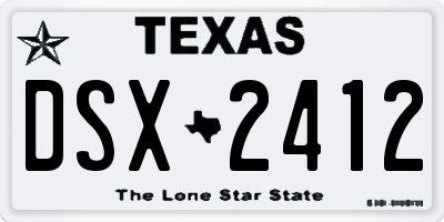 TX license plate DSX2412