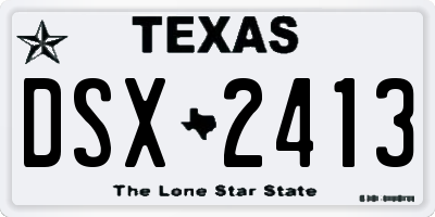 TX license plate DSX2413