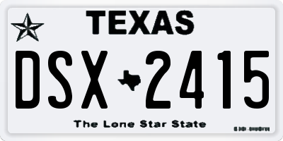 TX license plate DSX2415
