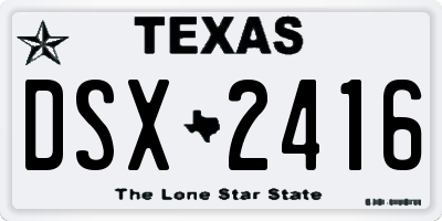 TX license plate DSX2416
