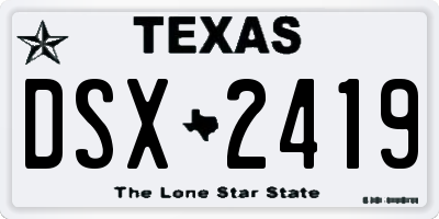 TX license plate DSX2419
