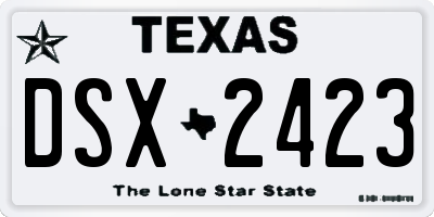TX license plate DSX2423
