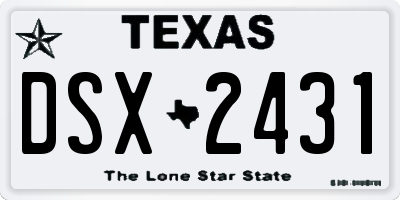 TX license plate DSX2431