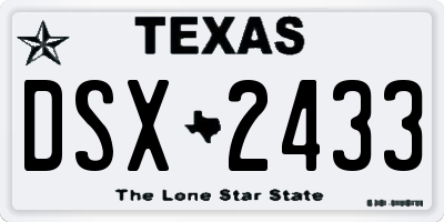 TX license plate DSX2433