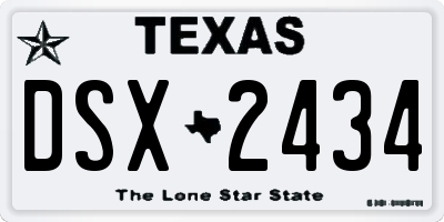 TX license plate DSX2434