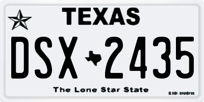 TX license plate DSX2435