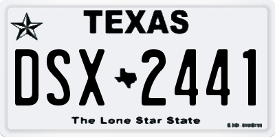 TX license plate DSX2441