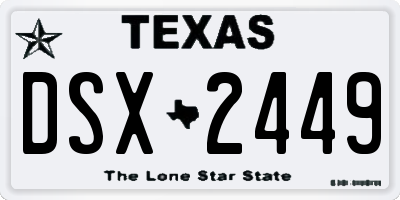 TX license plate DSX2449