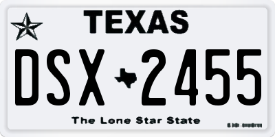 TX license plate DSX2455