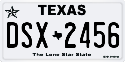 TX license plate DSX2456