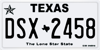 TX license plate DSX2458