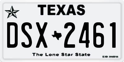 TX license plate DSX2461