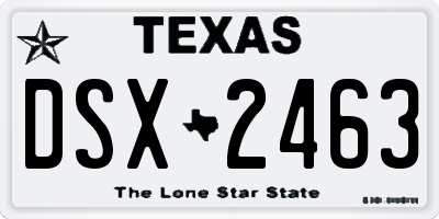 TX license plate DSX2463