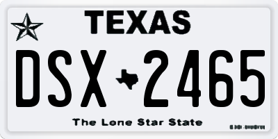 TX license plate DSX2465