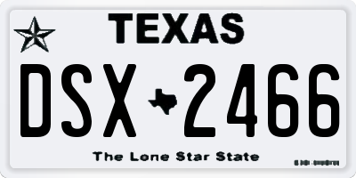 TX license plate DSX2466