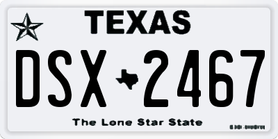 TX license plate DSX2467