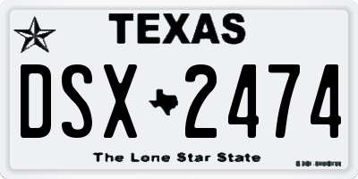 TX license plate DSX2474