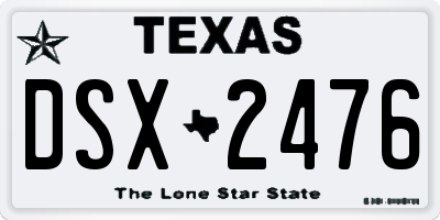 TX license plate DSX2476