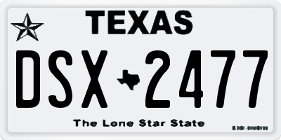 TX license plate DSX2477