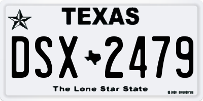 TX license plate DSX2479