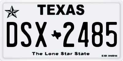 TX license plate DSX2485