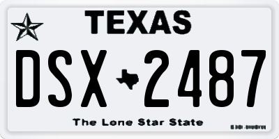 TX license plate DSX2487