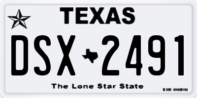 TX license plate DSX2491