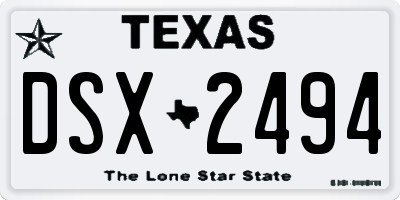 TX license plate DSX2494