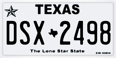 TX license plate DSX2498