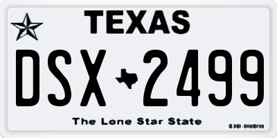 TX license plate DSX2499