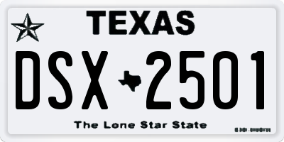 TX license plate DSX2501