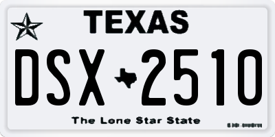 TX license plate DSX2510
