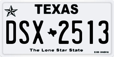 TX license plate DSX2513