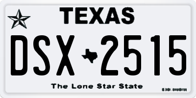 TX license plate DSX2515