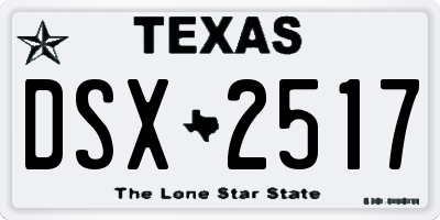 TX license plate DSX2517