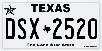 TX license plate DSX2520