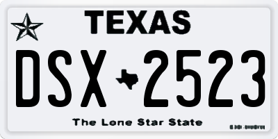 TX license plate DSX2523