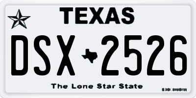 TX license plate DSX2526