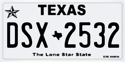TX license plate DSX2532