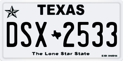 TX license plate DSX2533
