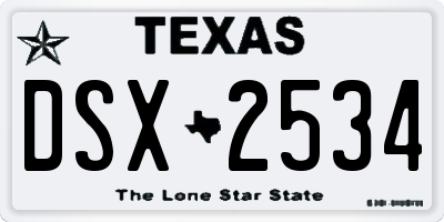 TX license plate DSX2534