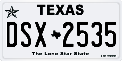 TX license plate DSX2535