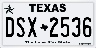 TX license plate DSX2536