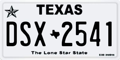 TX license plate DSX2541