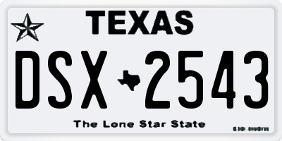 TX license plate DSX2543