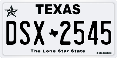 TX license plate DSX2545